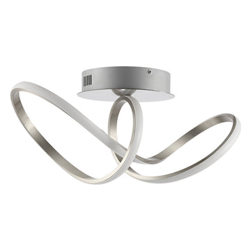 Chantelle 19.5" Modern Minimalist Aluminum Loop Integrated LED Semi Flush Mount - JONATHAN Y
